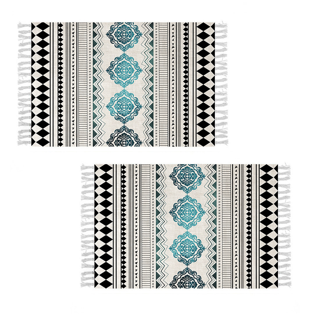 NNEAGS 2X 90cm Boho Bathroom Rug Vintage Kitchen Area Runner Rugs, Home Decor