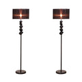 NNEAGS 2x Floor Lamp Metal Base Standing Light with Dark Shade Tall Lamp