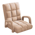 NNEAGS Foldable Lounge Cushion Adjustable Floor Lazy Recliner Chair with Armrest Khaki-0