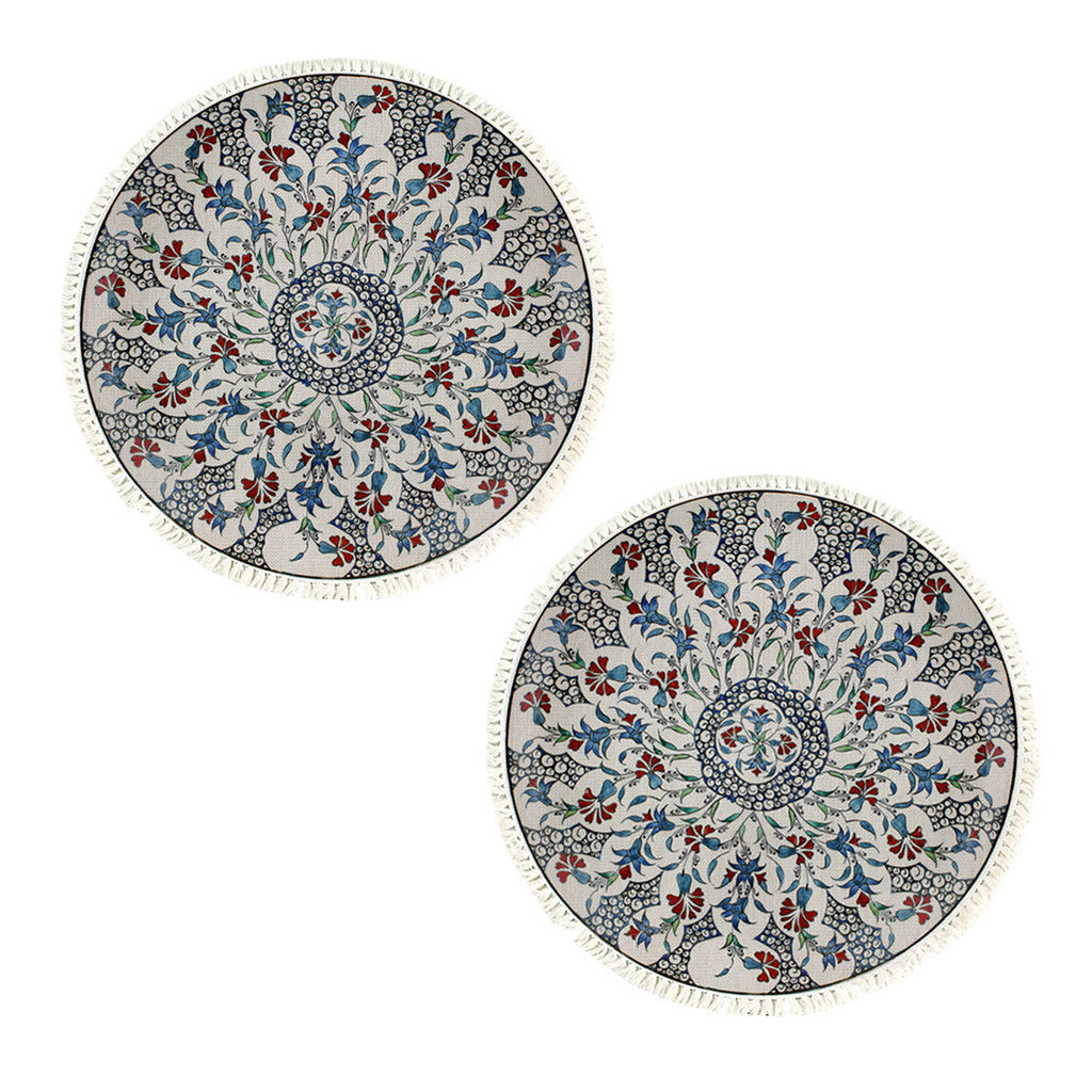 NNEAGS 2X 120cm Mandala Area Rug for Living Room Lounge, Bedroom, Anti-slip Doormat, Home Decor