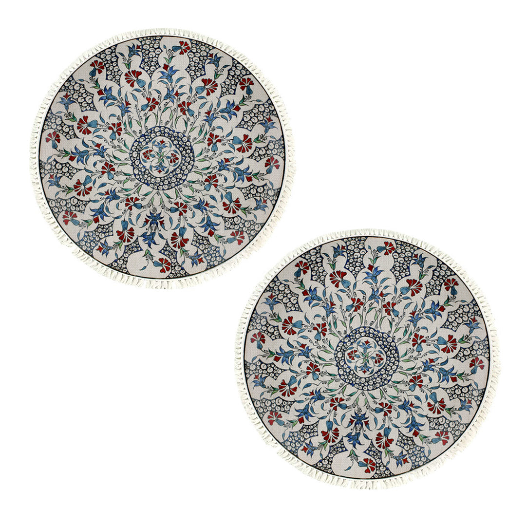 NNEAGS 2X 120cm Mandala Area Rug for Living Room Lounge, Bedroom, Anti-slip Doormat, Home Decor
