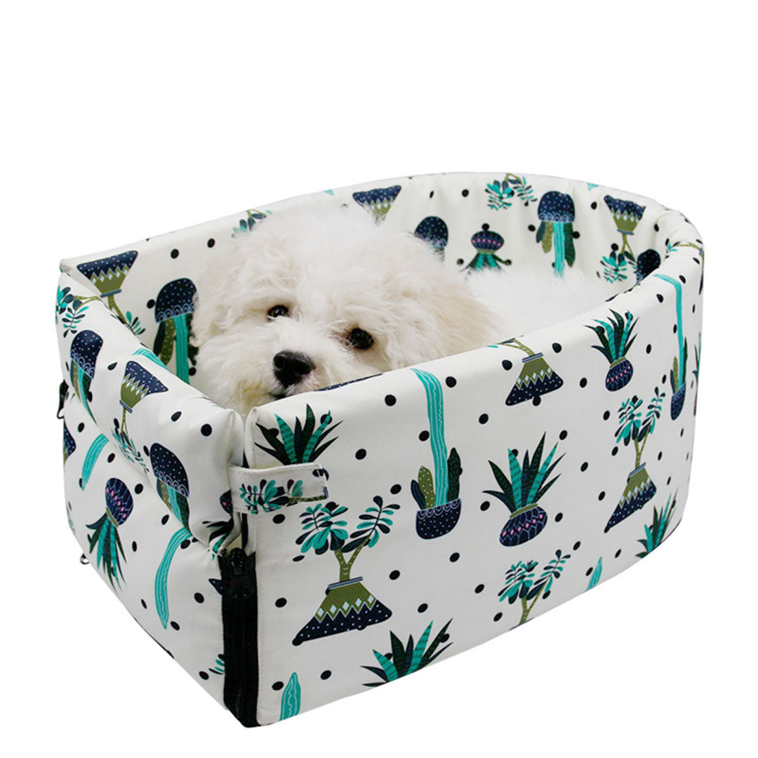 NNEAGS Car Central Control Nest Pet Safety Travel Bed Dog Kennel Portable Washable Pet Bag White-0