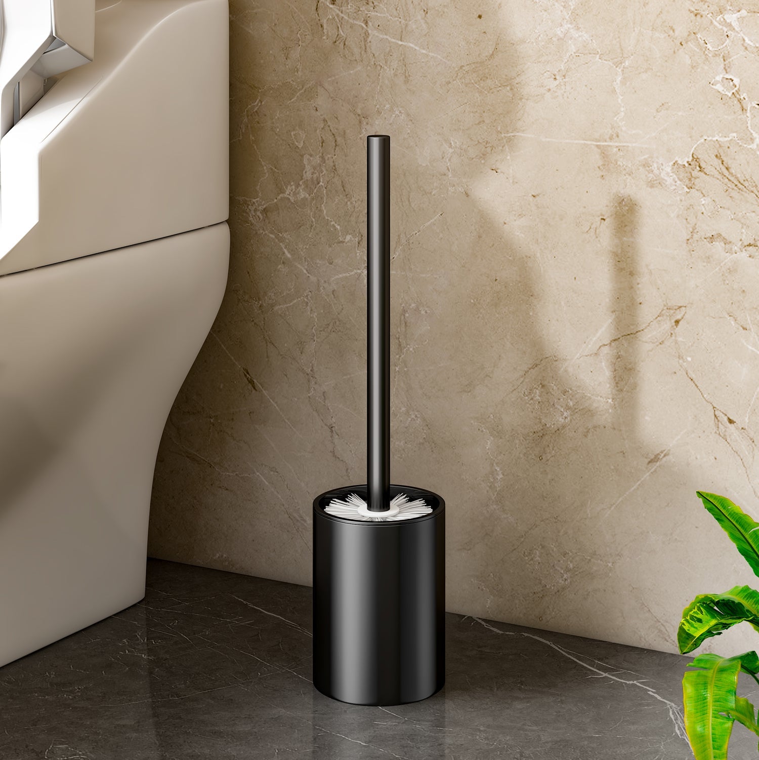 SOGA Wall-Mounted Toilet Brush with Holder Black 27cm
