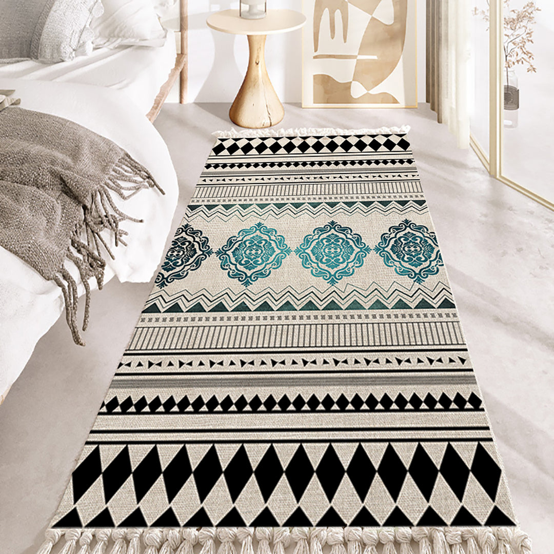 NNEAGS 2X 90cm Boho Bathroom Rug Vintage Kitchen Area Runner Rugs, Home Decor