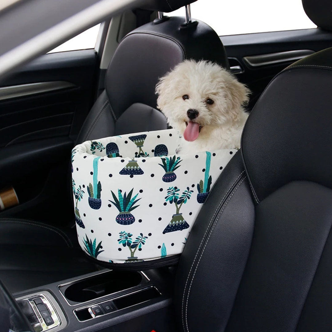 NNEAGS Car Central Control Nest Pet Safety Travel Bed Dog Kennel Portable Washable Pet Bag White-1