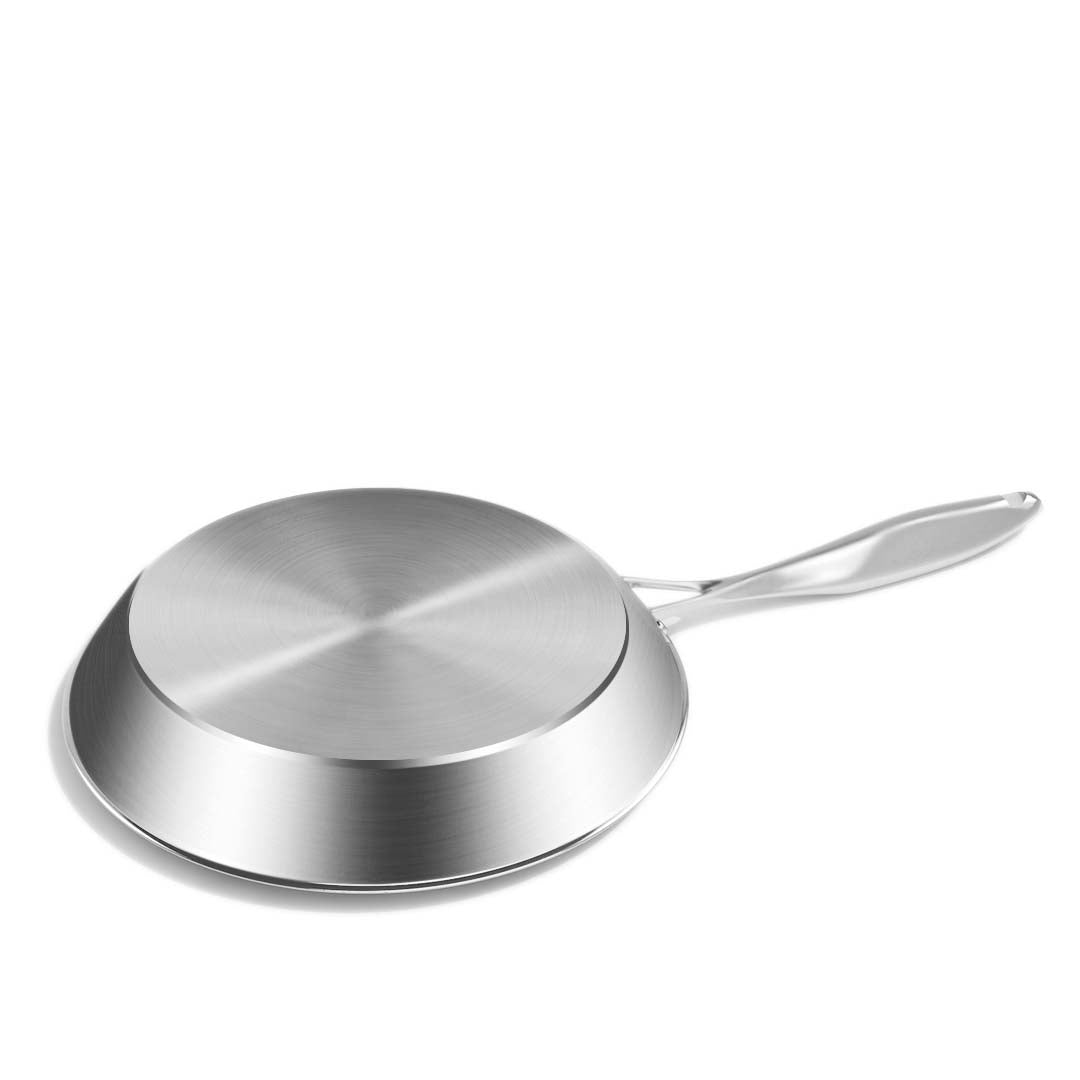 NNEAGS Dual Burners Cooktop Stove, 30cm Cast Iron Frying Pan Skillet and 30cm Induction Fry Pan