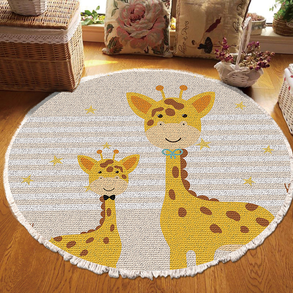 NNEAGS 120cm Cute Cartoon Animal Non-Slip Thick and Ultra-Soft Carpet Flannel Rug