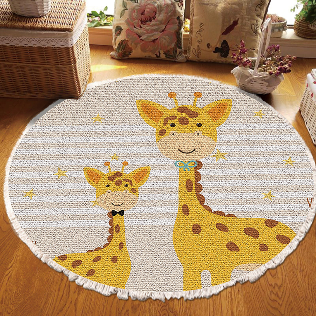NNEAGS 120cm Cute Cartoon Animal Non-Slip Thick and Ultra-Soft Carpet Flannel Rug