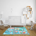NNEAGS 2X 20cm Kids Rug Street Map Play Mat, Educational Baby Theme Park Area Rugs