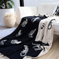 SOGA Black Cream Animal Print Throw Blanket 130x180cm Polyester