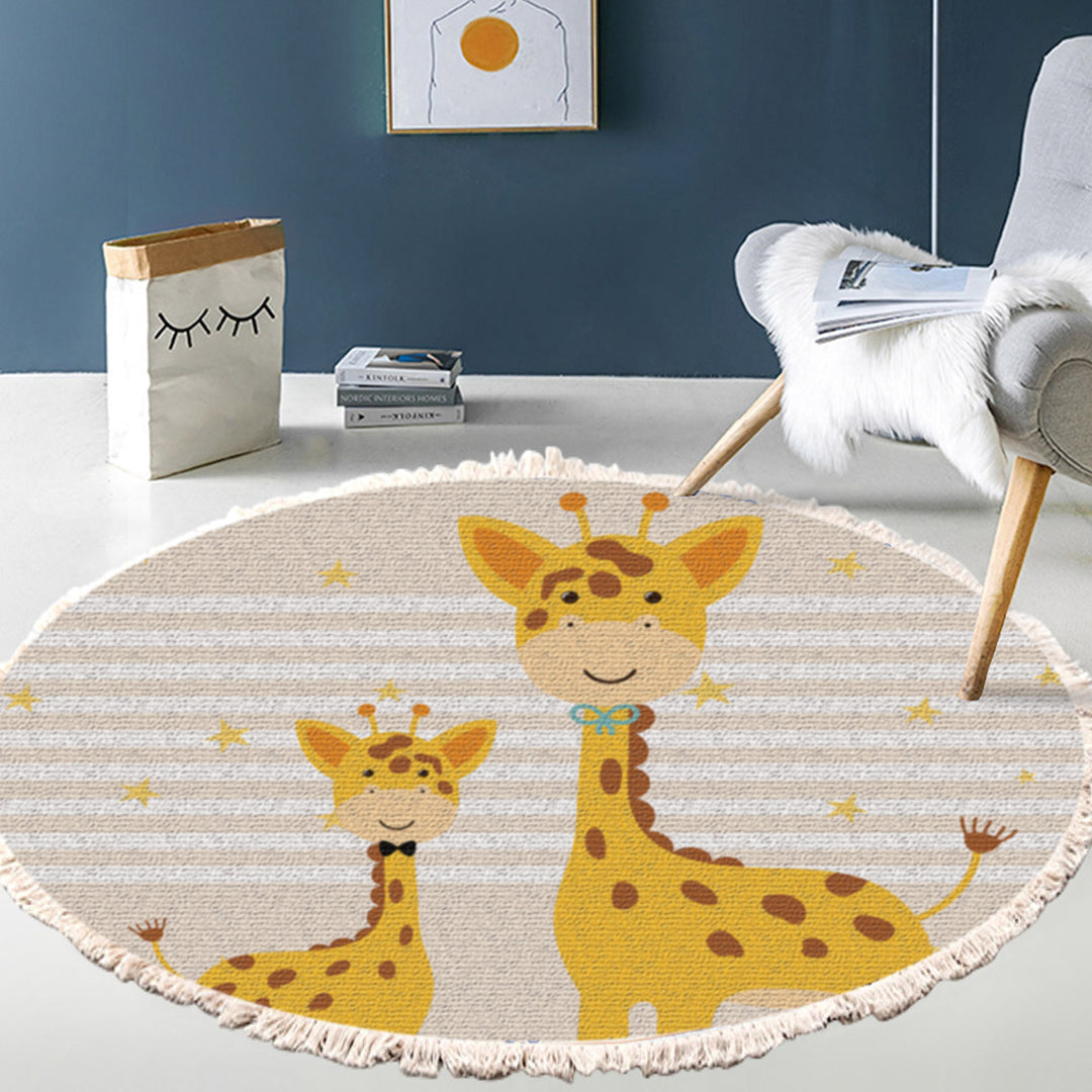 NNEAGS 120cm Cute Cartoon Animal Non-Slip Thick and Ultra-Soft Carpet Flannel Rug