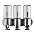 NNEIDS 3 Bottles Bathroom Shower Soap Dispenser Silver