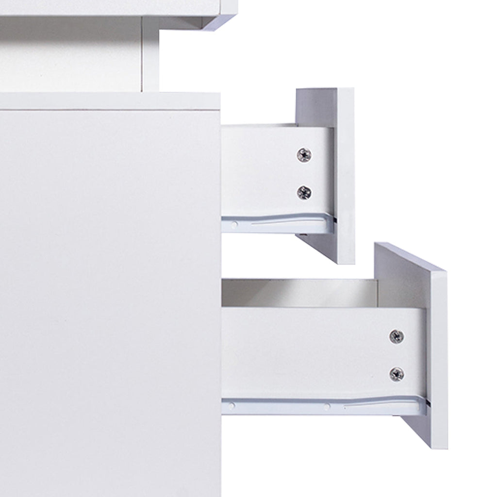 Levede Bedside Tables RGB LED Side Table White