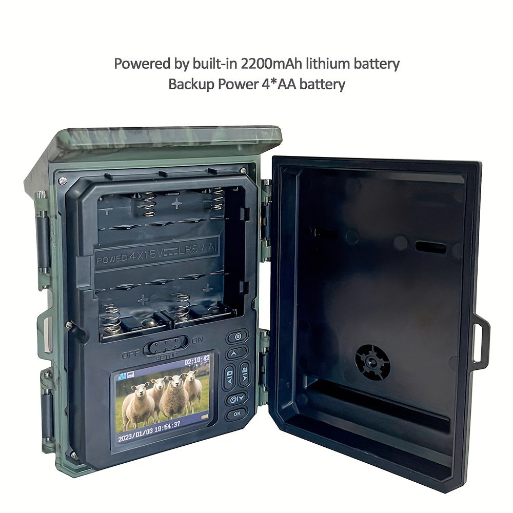 NNETM Solar-Powered 4K Wildlife Trail Cam Hunting Camera