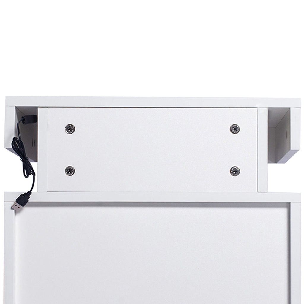 Levede Bedside Tables RGB LED Side Table White