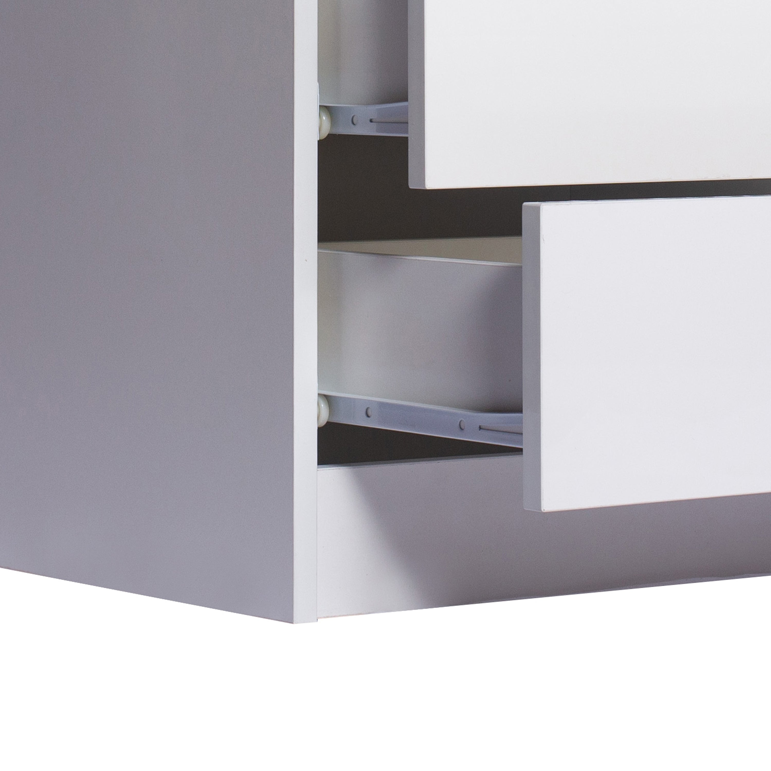 Levede Bedside Tables RGB LED Side Table White