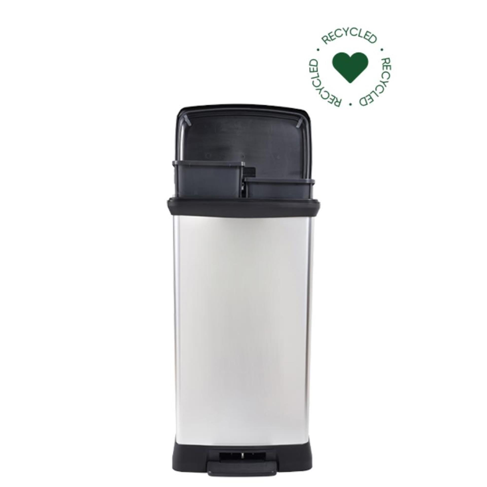 Curver Deco Bin Duo 23L+23L Silver-0