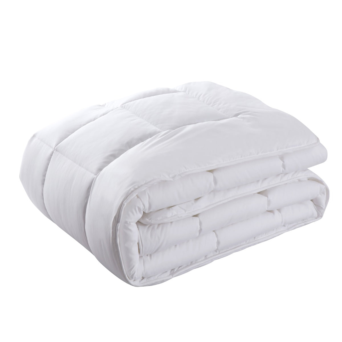 NNEDSZ Comfort 260GSM Deluxe Eco-Silk Touch Quilt 100% Cotton Cover Double White
