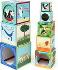 Scratch stacking tower - animals of the world - 10 pieces - sturdy and durable cardboard - 1 year-0
