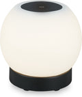 Briloner - poka - led table lamp rechargeable - dimmable - glass - cordless - touch - 3w - black - ø16cm-0