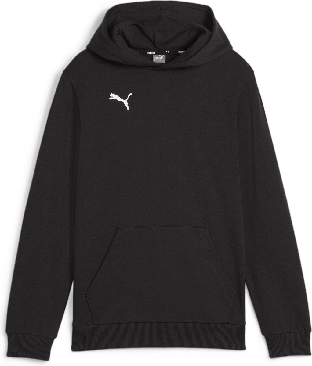 Puma teamgoal casuals hoody jr boys sports sweater - black- white-0