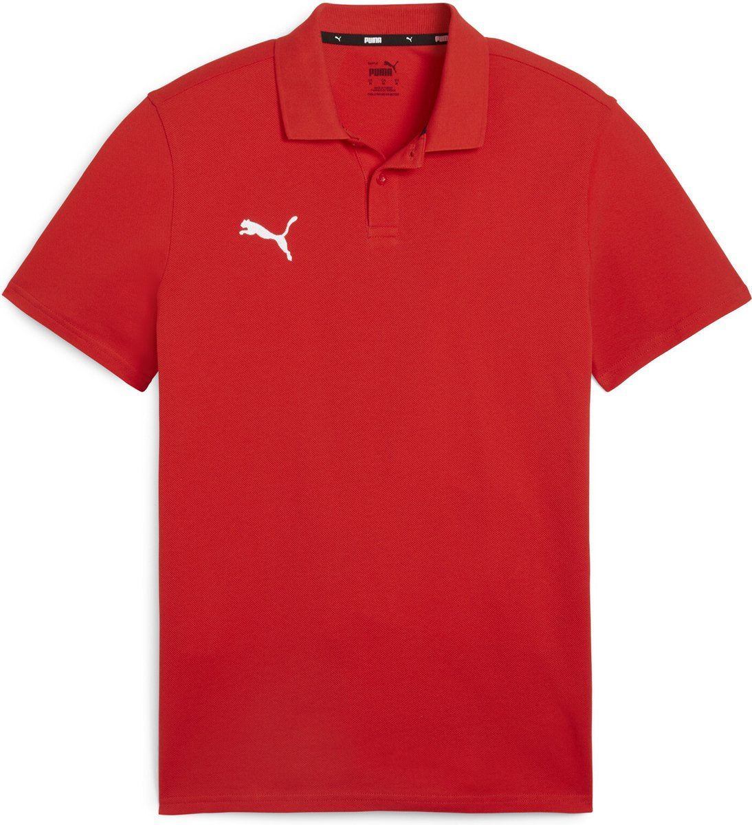 Puma teamgoal casuals polo men's sports shirt - red-white-0