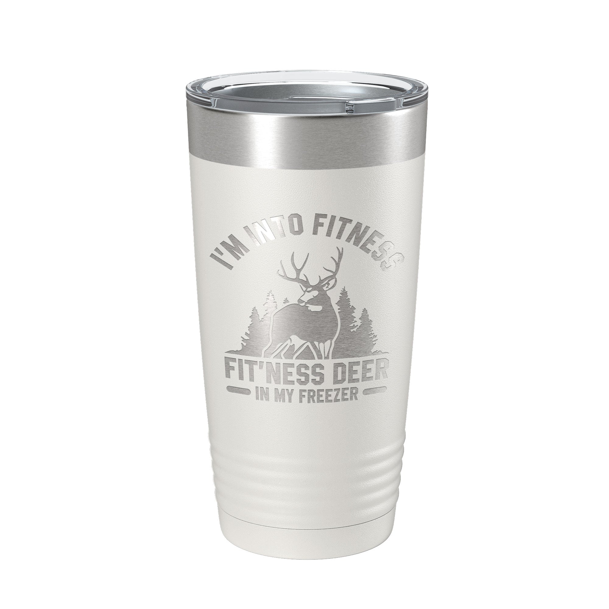 Deer Hunter Funny Tumbler Travel Mug I'm Into Fitness Fitting This Deer In My Freezer Insulated Laser Engraved Hunting Gift Coffee Cup 20 oz-7