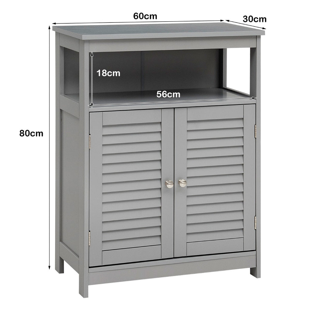 NNECW Storage Cabinet with Lamellar Doors and Shelf for Bathroom