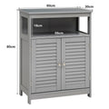 NNECW Storage Cabinet with Lamellar Doors and Shelf for Bathroom
