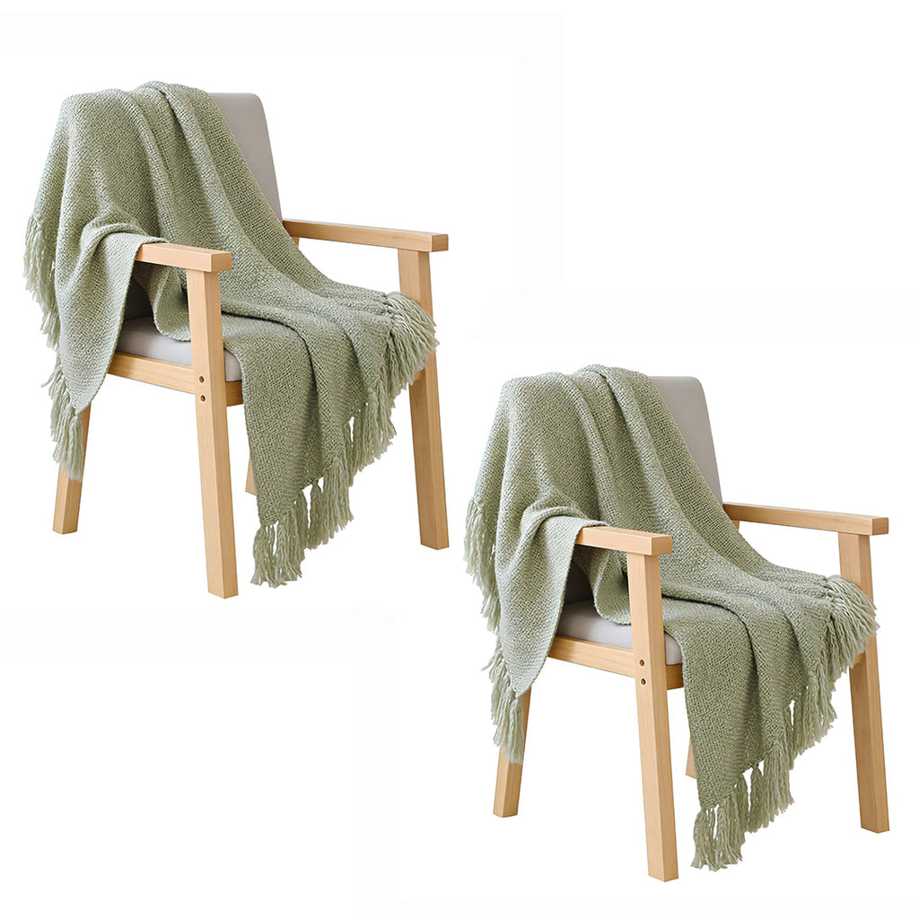 SOGA 2X Matcha Green Polyester Throw Blanket Soft Cozy Sofa Bed