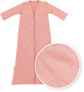 Meyco baby studio collection bow baby sleeping bag with zip-off sleeves - pink - 70cm - 2.5 tog-0