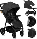 Lionelo mira - pram - stroller - for children up to 22 kg - front wheels 360° - adjustable backrest handle - waterproof XXL awning with UPF50+ - 5-point harness - large off-road wheels - full shock absorption - compactly foldable-0