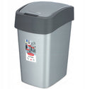 Curver flip bin afvalbak - 25l – zilver/antraciet-0