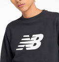 New balance sport core brushed crew men's sweater - black-0