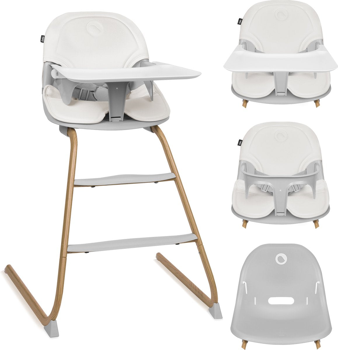 Lionelo Dalia 2-in-1 high chair - grow-along chair 6 months up to 60 kg - lightweight 3.5 kg - stable frame - 5-point harness - removable tray (dishwasher safe) - 2 footrests - ergonomic seat - carrying handle - easy to clean-0