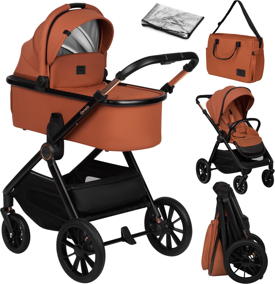 Lionelo Layla stroller 2 in 1 - XXL set - versatile and all year round - large wheels - one-handed operation - for all types of terrain - accessory set-0