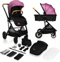 Lionelo Riya - stroller 2 in 1 - cradle + stroller - 0-15kg - foldable - XXL sun hood - adjustable backrest - large PU wheels - accessory set - adjustable push bar - for rear mounting-0