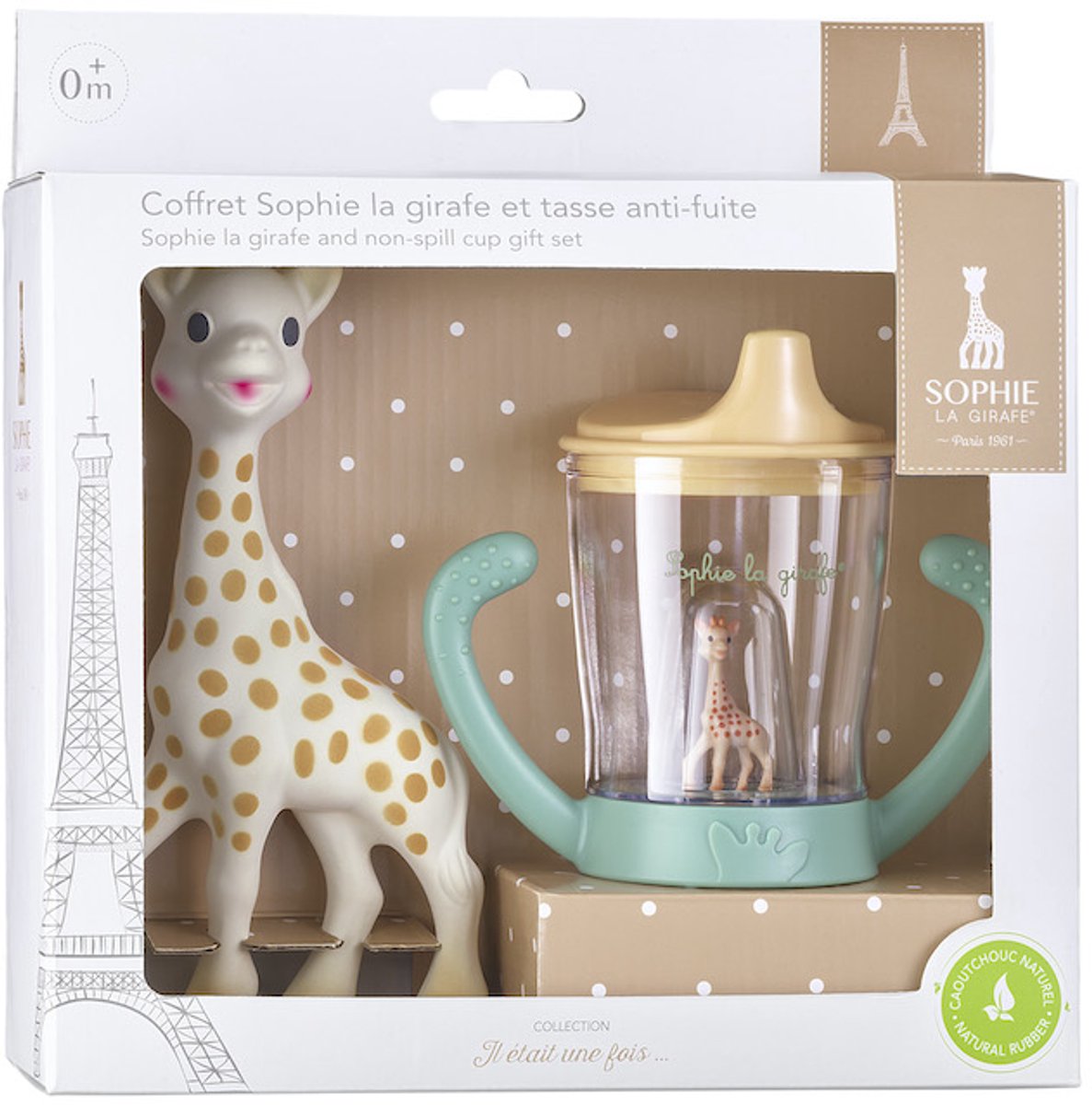 Sophie the giraffe gift set – and leak-proof cup with mascot – baby gift set-0