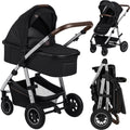 Lionelo amber 2 in 1 combination stroller with carrycot stroller - from birth to 22 kg - pneumatic tires, full suspension, reversible seat - accessories: diaper bag, mosquito net, rain cover, changing mat-0