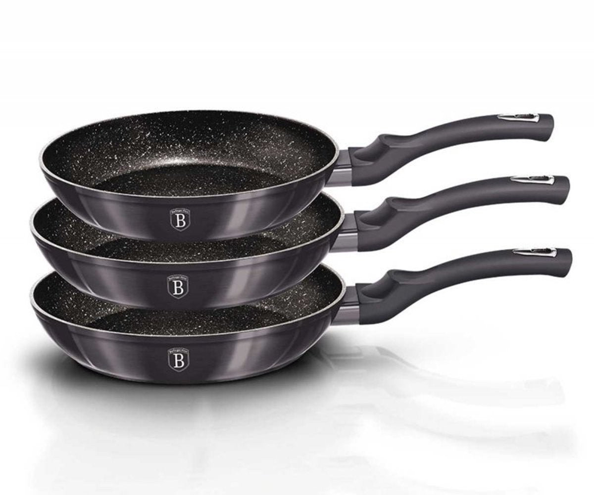 Berlinger haus carbon pro series - pan set - granite coating - ø20, ø24, ø28 cm-0