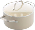 Greenchef Nordics ceramic induction cooking pan with lid 20cm 3.1l - pfas-free - induction pan - dishwasher safe - oven safe up to 160°c - ceramic non-stick coating - cream-0