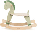 PolarB houten hobbelpaard – met rugleuning, handvatten & voetsteunen – groen-0