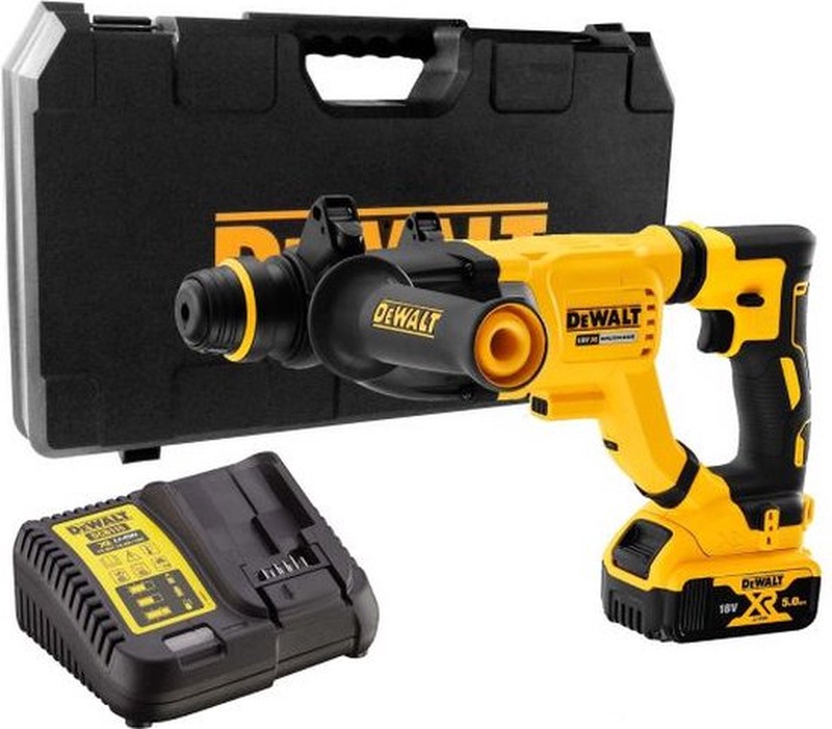 DeWalt dch263p1-qw 18v li-ion xr accu sds-plus combihamer set (1x 5,0ah) in koffer - 3j - koolborstelloos-0