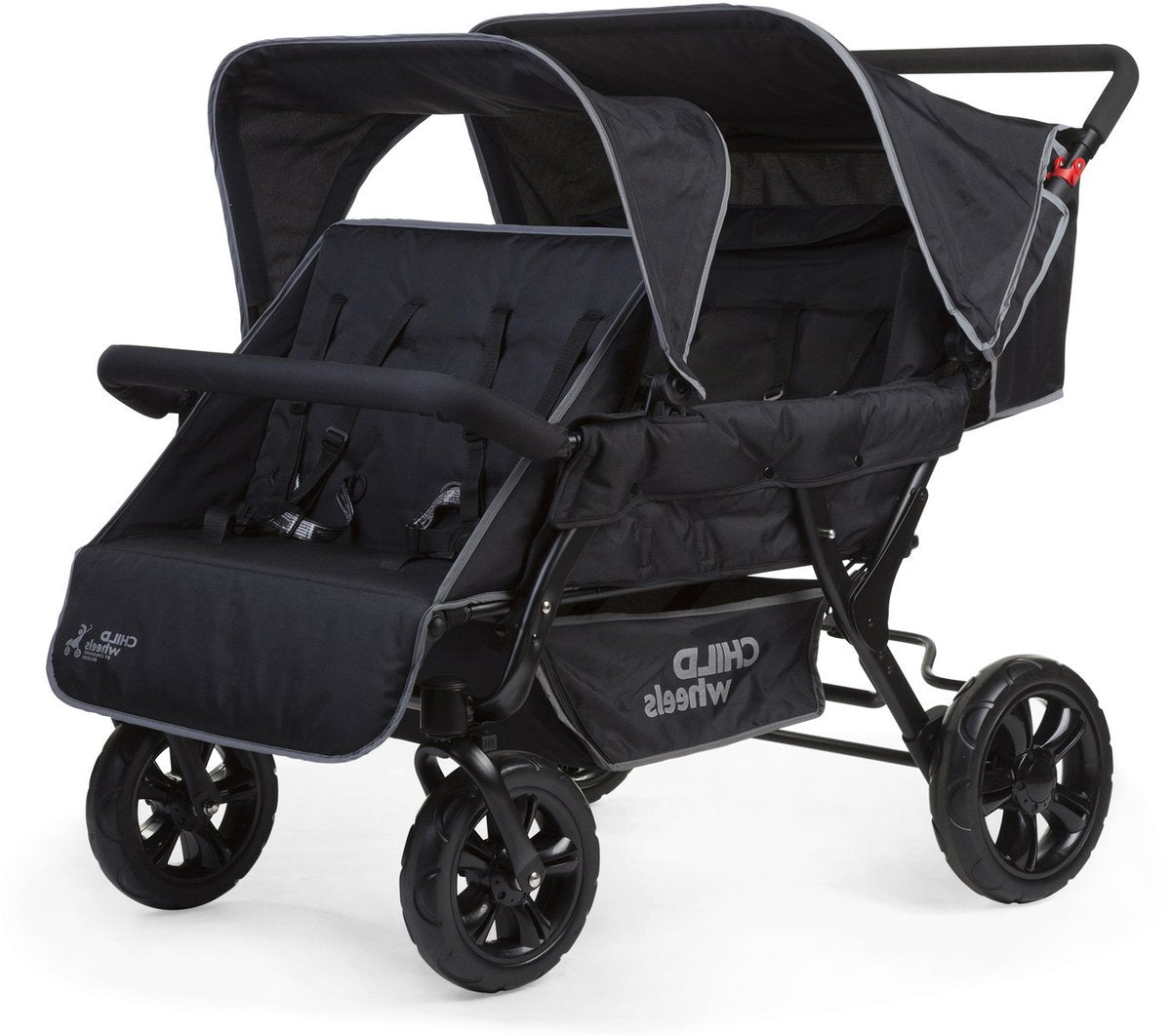Childhome two by two stroller buggy - 4 seater - stroller incl. rain cover and sun canopy - 120x85x103cm-0
