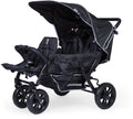Childhome triplet stroller – 3 seats – black – including rain cover sun hoods – 132x85x104 cm-0