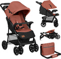 Lionelo emma plus - buggy - light and durable stroller - 5-point belt - backrest adjustment to lying position - extended canopy with window - large basket - practical bag and organizer - shock absorbers - suitable for children up to 15 kg-0