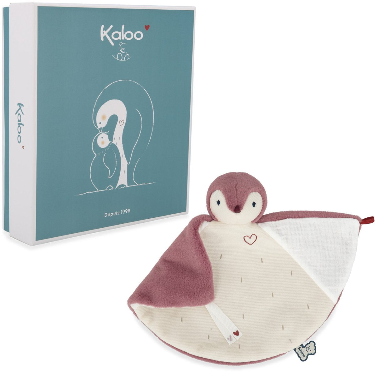 Kaloo - complices - knuffeldoek - pinguïn roze - 24 cm-0