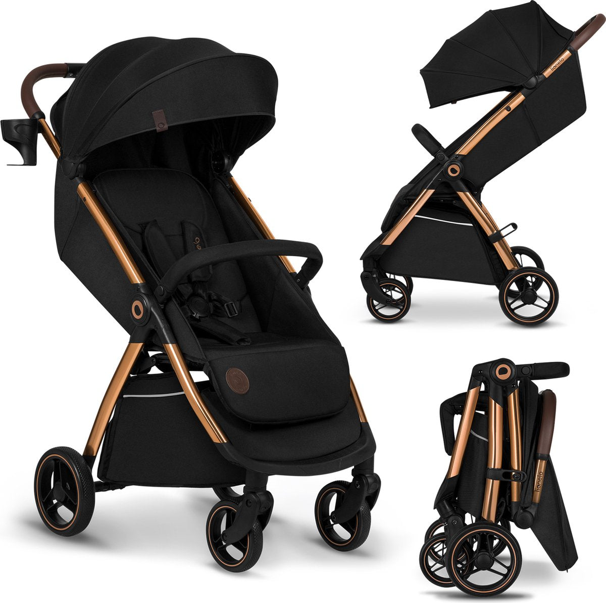 Lionelo Ingrid buggy - stroller up to 22 kg - auto-folding system - 360° EVA wheels - XXL awning with UPF50+ - adjustable backrest and footrest - panoramic ventilation panel - cup holder and basket-0