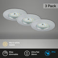 Briloner - LED recessed lamps set of 3 dimmable, each 6.5 W, 3,000 Kelvin IP44, aluminum colored ø7.5 cm-0