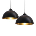 B.k.licht - set of 2 hanging lamps - bedroom - dining room - black golden - 2 pieces - E27 fitting-0